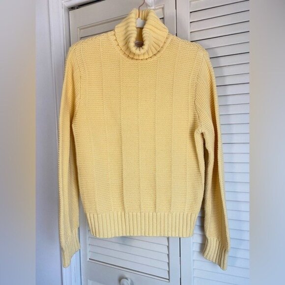 Talbots Sweaters - Vintage Talbots Yellow Turtleneck Sweater Ribbed, Soft, Size Large